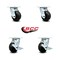 Service Caster 4 Inch Rubber on Steel Swivel Caster Set with Roller Bearing 2 Brake SCC SCC-30CS420-RSR-2-TLB-2 - alternate 5